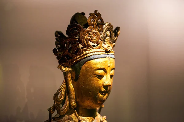 Standbeelden Van Boeddhistische Boeddha Uit Verschillende Landen Tijdperken Verzameld Door — Stockfoto