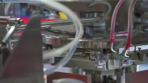 Operação Demonstração Máquina Selagem Saco Totalmente Automática Industrial — Vídeo de Stock