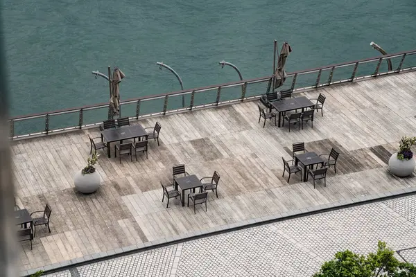 Hong Kong seaside restaurant casual table seating