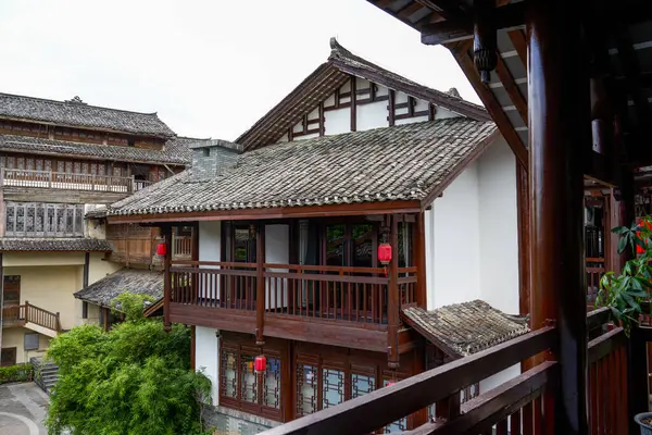 Chinese Chinese style luxurious garden courtyard and ancient building turret