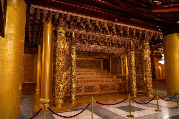 stock image Close-up of traditional Chinese exquisitely carved shrine