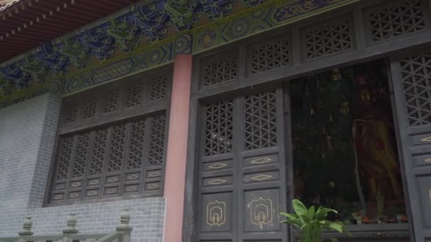 Magnifico Tempio Buddista Cinese Tradizionale Edificio Video Hlg — Video Stock
