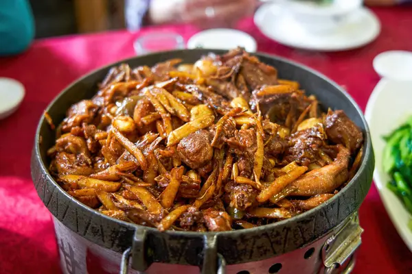 stock image A delicious dish of Chinese Guangxi specialty, fried lemon duck