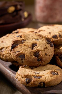 Lezzetli çikolatalı kurabiyeler, yaratıcı atmosfer