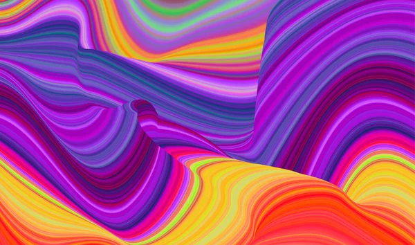 Abstrakter Vektorfarbfluss Hintergrund Futuristischer Fantasieraum Mit Bunt Fließenden Flüssigen Formen — Stockvektor