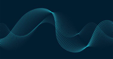 Parçacık dalgalı vektör fonu. Soyut teknoloji ve kaos kavramı.