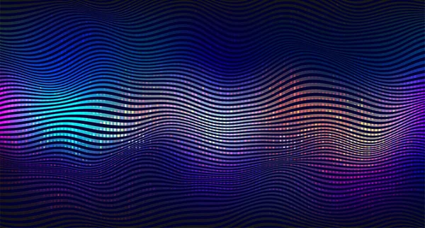 矢量抽象的充满活力的背景 混合了颜色和纹理 波纹与深色和浅层 80年代的未来派网络庞克设计与灿烂的五彩缤纷霓虹灯 — 图库矢量图片