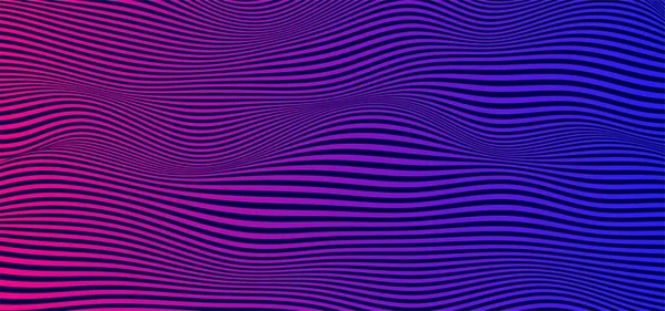 Abstrakte Wellige Streifen Vektorhintergrund Glatte Wellen Und Violett Und Blau — Stockvektor