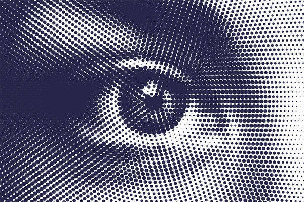 Vector Human Eye Illustration Made Halftone Patter — Stock Vector