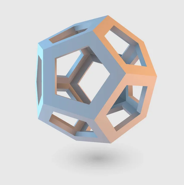 Elemento Desenho Vetorial Geométrico Abstrato Forma Tridimensional Hexagonal Projeto Ícone — Vetor de Stock