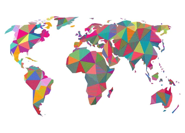Abstrato Geométrico Colorido Conceito Mapa Terra Ilustração Vetorial Formas Baixo —  Vetores de Stock