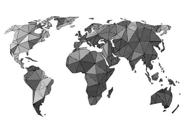 Concetto Astratto Mappa Geometrica Della Terra Illustrazione Vettoriale Forme Basso — Vettoriale Stock