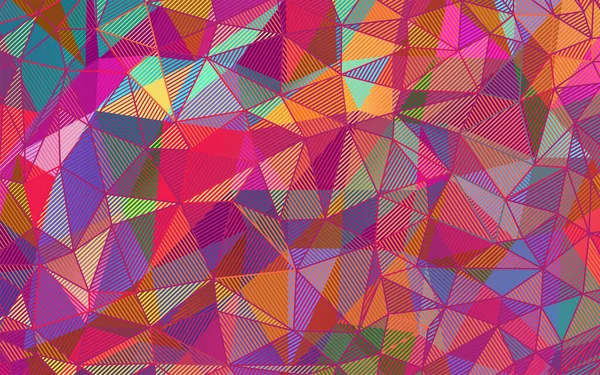 Abstract Polygon Color Background Brightly Colored Triangles Overlapping Line Art — Stock Vector