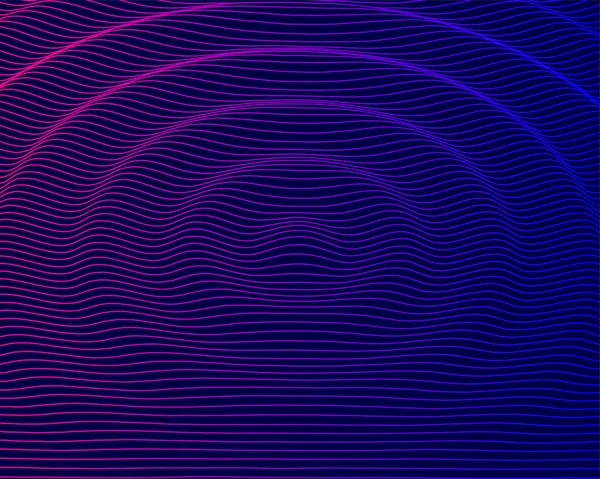 矢量3D波纹效应抽象背景 紫色和蓝色梯度过渡的未来技术设计 — 图库矢量图片