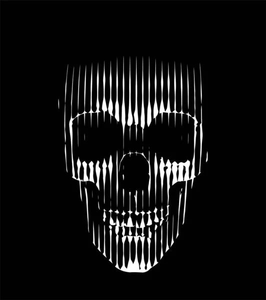Ilustração Vetor Crânio Iluminação Assustadora Baixo Vista Frontal Crânio Humano — Vetor de Stock