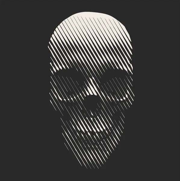 Ligne Crâne Vectoriel Art Crâne Humain Illustration Artistique Faite Par — Image vectorielle