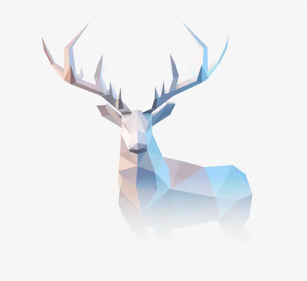 Deer Geometric Low Poly Style Artistic Polygonal Vector Illustration Polygonal — Stock Vector