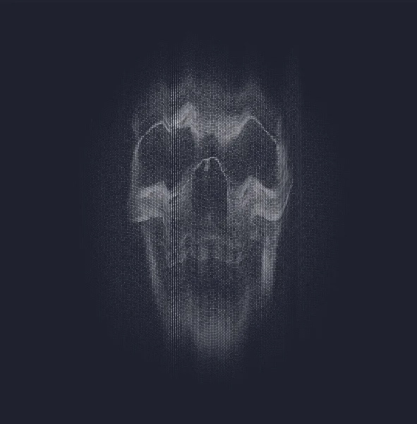 Vector Ghostly Background Horror Concept Creepy Smoke Skull Dark Texture — Stock Vector