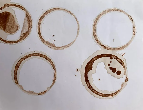 Coffee cup coffee mug ring stain dirt on white paper