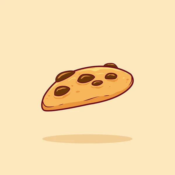 Choco Puce Cookie Vue Côté Illustration Vecteur — Image vectorielle