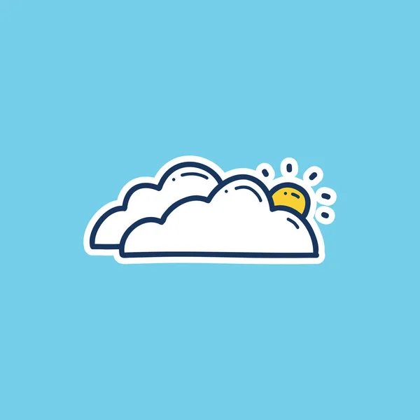 Основному Хмарна Іконка Погоди Каракулі Рука Малює Контурний Стиль Заповнення — стоковий вектор