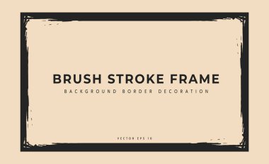wide rectangle frame Brush stroke vector art background border decoration