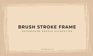 Wide Abstract brush stroke frame vector art background border decoration