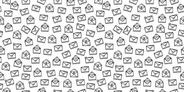 hand drawing doodle email letter icon seamless pattern background