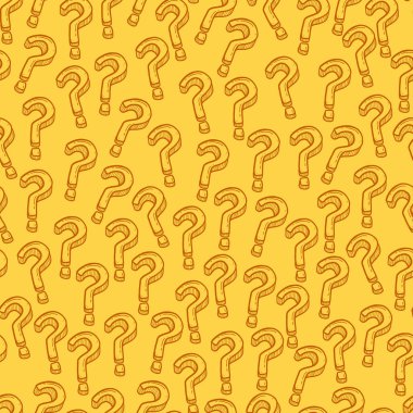 doodle question mark seamless pattern background yellow