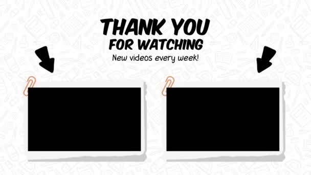 新しいビデオ毎週のテキストと推奨ビデオフレームリンクで教育や学校のテーマのアニメーションモーショングラフィックを見ていただきありがとうございます — ストック動画