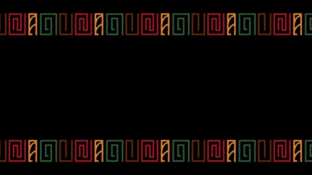 Plemię Etniczne Inca Lub Maya Jak Wzór Granicy Płynne Pętli — Wideo stockowe