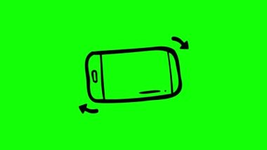 Akıllı telefonunuzun izole edilmiş simgesini döndürün. Telefon aygıtı yönelimli grafik karalamanızı çevirin