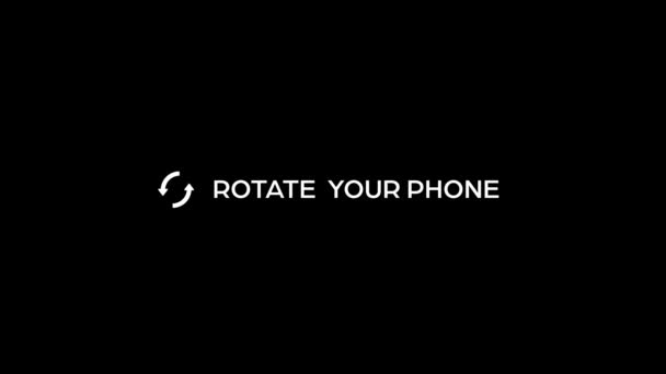 Rotate Your Phone Orientation Animation Phone Icon Motion Graphic Black — Stock Video