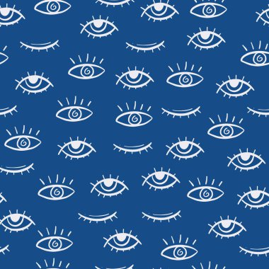 el çizimi vektör karalama gözleri pürüzsüz desen arkaplan