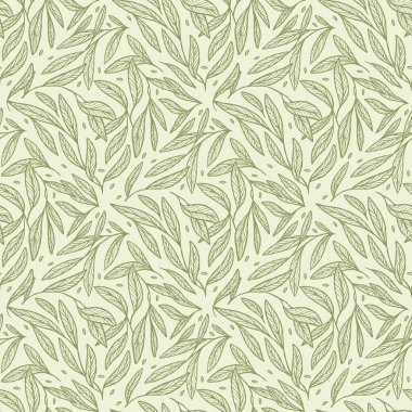 El çizimi ağaç yaprakları pürüzsüz arkaplan tasarımı