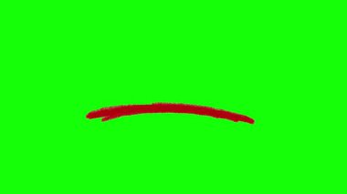 Kırmızı altı çizili fırça darbesi yeşil ekran arkaplanındaki canlandırmayı vurgula