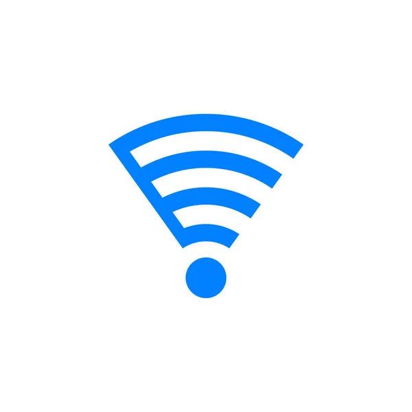 Beyaz arkaplanda kablosuz ağ simgesi mavisi.