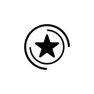 Beyaz arkaplanda izole edilmiş yıldız simge vektörü, vektör illüstrasyonu.