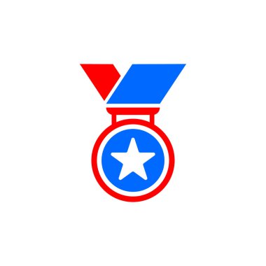 ödül madalya ikonu vektör illüstrasyonu.