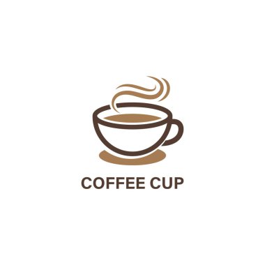 Kahve fincanı logo şablonu, vektör illüstrasyon tasarımı.