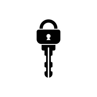 Güvenli anahtar erişim ikonu vektör resimlemesi.