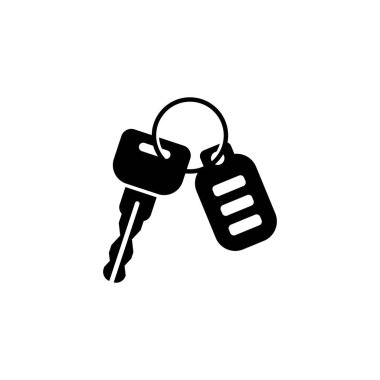 Araç anahtarı simgesi beyaz arkaplanda izole edildi, vektör illüstrasyonu.
