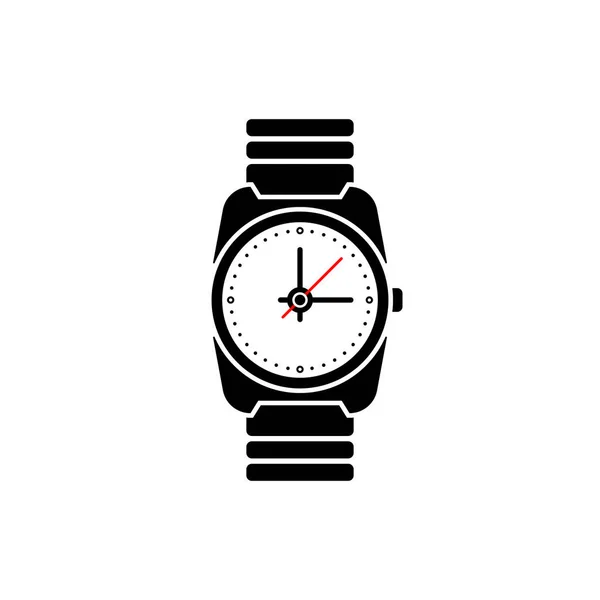 Reloj Pulsera Clásico Sobre Fondo Blanco Ilustración Vectorial — Vector de stock