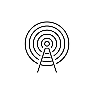 Anten kablosuz sinyal simgesi, vektör illüstrasyonu, düz tasarım.