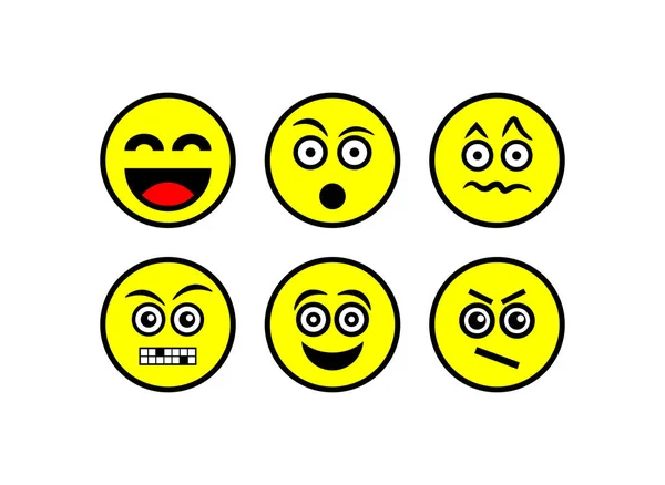 Duygu simgeleri, ifade, vektör illüstrasyonu.