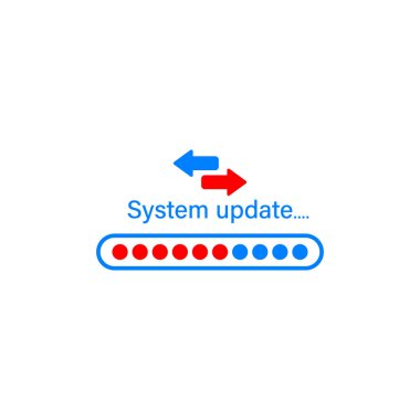 Yazılım sistemini, vektör illüstrasyonunu güncelle.