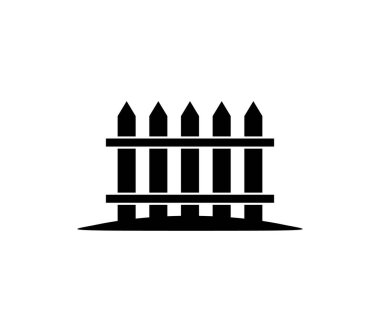 Beyaz arkaplanda ahşap çit simgesi.