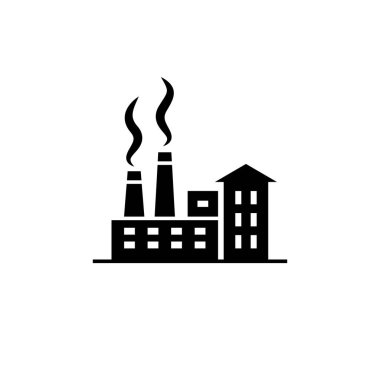 Fabrika binası ikon vektör çizimi tasarımı.