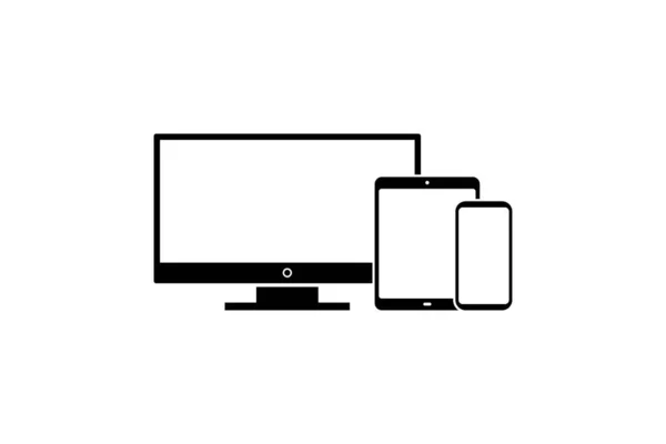 Monitor Tableta Conjunto Iconos Smartphone Ilustración Vectorial — Vector de stock