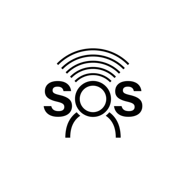 stock vector Sos international distress sign in radiotelegraphy, vector isolated icon on white background.